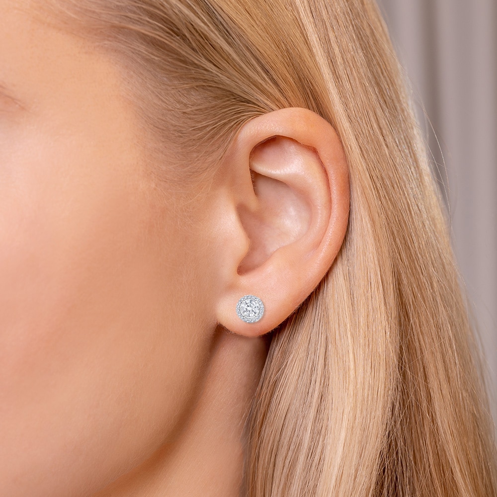 Adeline Halo Round Studs