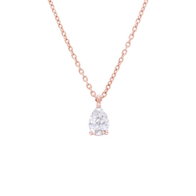 Alice Pear lab-grown diamond in pink gold