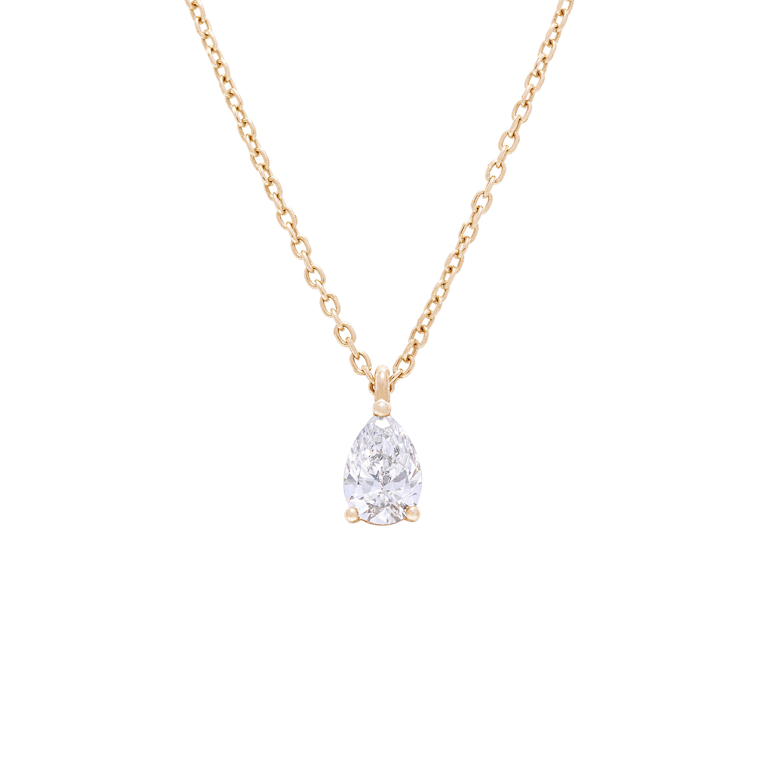 Alice Pear lab-grown diamond in yellow gold